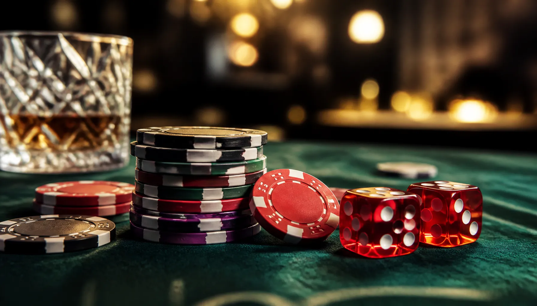 Gleaming gold trophy on a dark velvet surface bathed in warm cinematic spotlight, evoking high-stakes casino luxury
